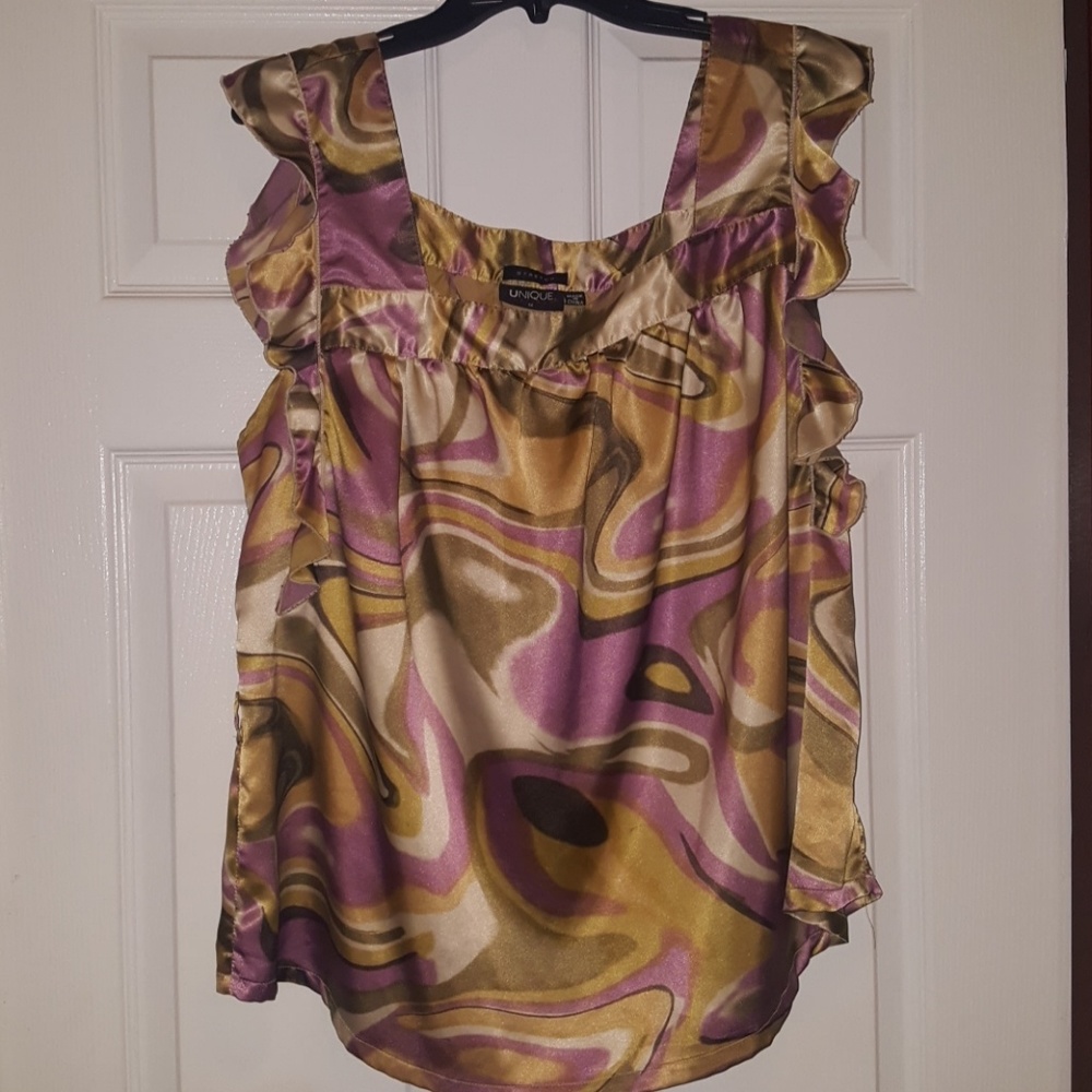 Sleeveless Ruffle Detail Blouse